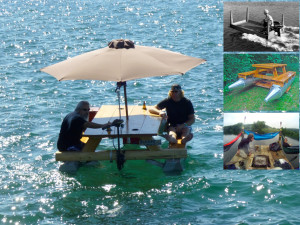 Picnic table pontoon boat